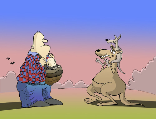 Cartoon: Kangaroos... (medium) by berk-olgun tagged kangaroos