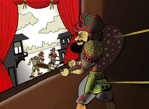 Cartoon: Karagöz and Hacivat... (medium) by berk-olgun tagged karagöz,and,hacivat