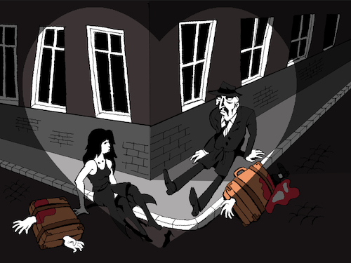 Cartoon: Killers in Love... (medium) by berk-olgun tagged killers,in,love