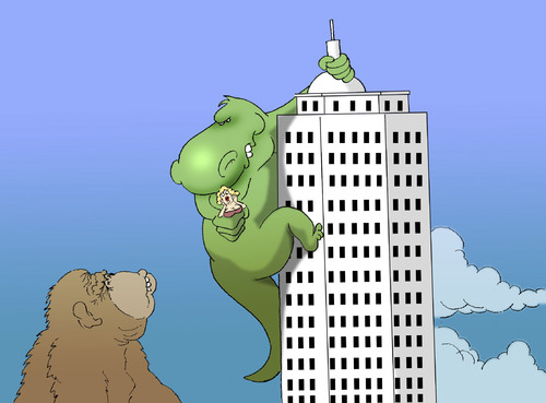 King Kong vs Godzilla... By berk-olgun | Media & Culture Cartoon | TOONPOOL