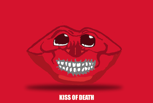 Cartoon: Kiss of Death... (medium) by berk-olgun tagged kiss,of,death