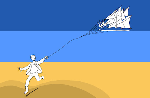 Cartoon: Kite... (medium) by berk-olgun tagged kite