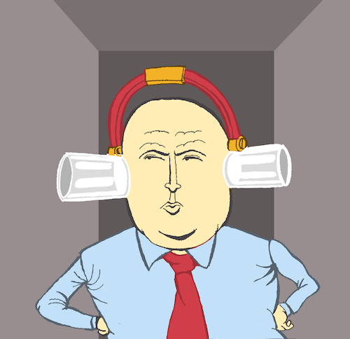 Cartoon: Listening to Wall... (medium) by berk-olgun tagged listening,to,wall