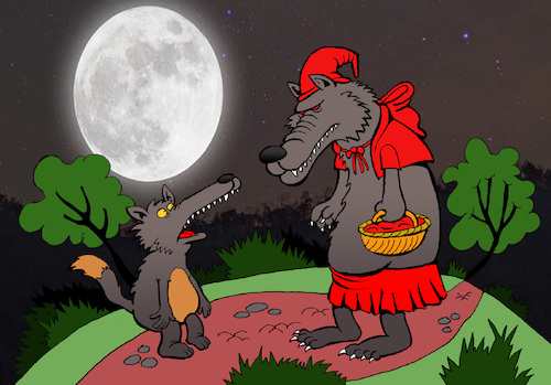 Cartoon: Little Red Riding Hood... (medium) by berk-olgun tagged fullmoon