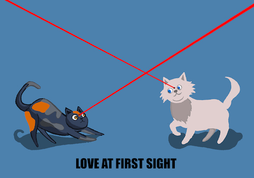 Cartoon: Love at First Sight... (medium) by berk-olgun tagged love,at,first,sight