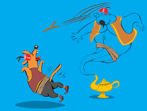 Cartoon: Magic Lamp... (medium) by berk-olgun tagged magic,lamp