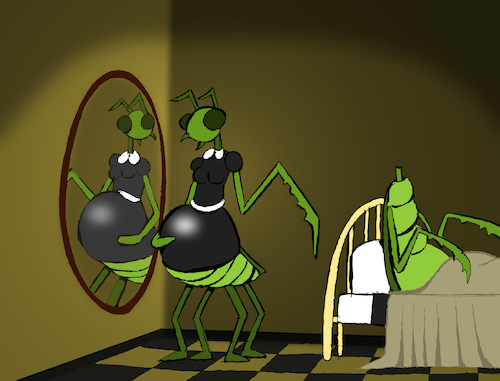 Cartoon: Mantis... (medium) by berk-olgun tagged mantis