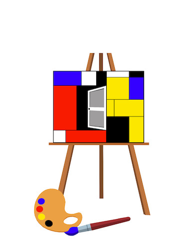 Cartoon: Mondrian... (medium) by berk-olgun tagged the,door