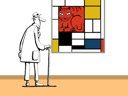 Cartoon: Mondrian Cat... (medium) by berk-olgun tagged mondrian,cat