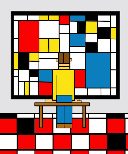 Cartoon: Mondrian Museum... (medium) by berk-olgun tagged mondrian,museum