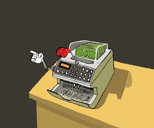 Money Counter... By berk-olgun | Media & Culture Cartoon | TOONPOOL