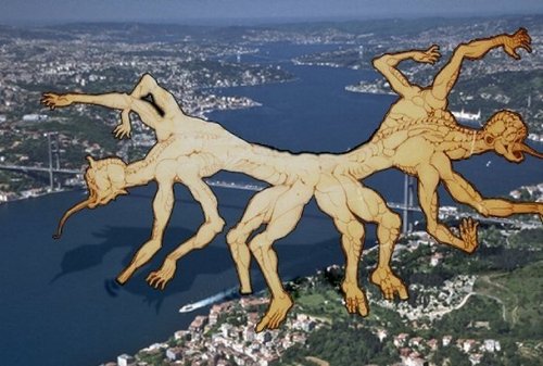 Cartoon: Monster at the Bosphorus 2.. (medium) by berk-olgun tagged monster,at,the,bosphorus