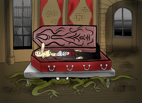 Cartoon: Monster under the Bed... (medium) by berk-olgun tagged monster,under,the,bed