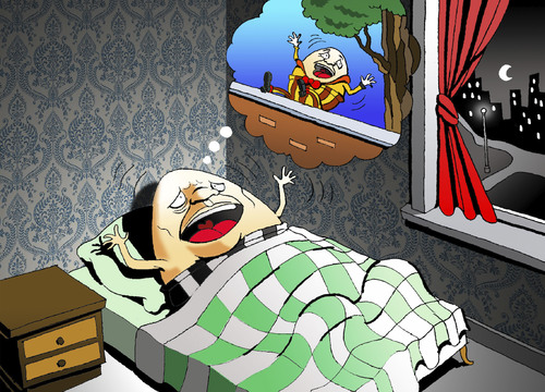 Cartoon: Nightmare... (medium) by berk-olgun tagged nightmare