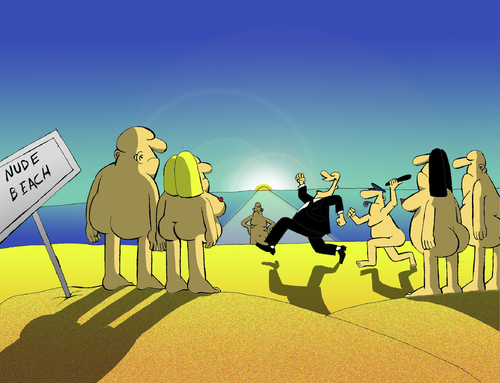 Nude Beach... By berk-olgun | Media & Culture Cartoon | TOONPOOL