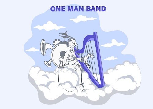 Cartoon: One Man Band... (medium) by berk-olgun tagged one,man,band