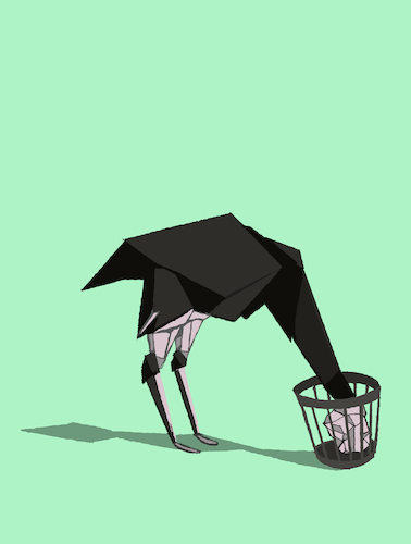 Cartoon: Ostrich Origami... (medium) by berk-olgun tagged ostrich,origami