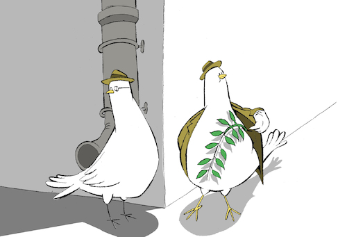 Cartoon: Peace Pigeon... (medium) by berk-olgun tagged peace,pigeon