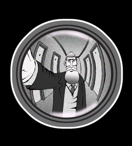 Cartoon: Peephole... (medium) by berk-olgun tagged escher