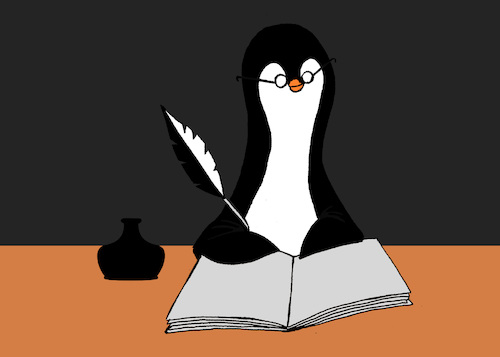 Cartoon: Penguin Writer... (medium) by berk-olgun tagged penguin,writer