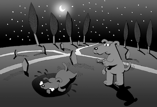 Cartoon: Pet Cemetery... (medium) by berk-olgun tagged pet,cemetery