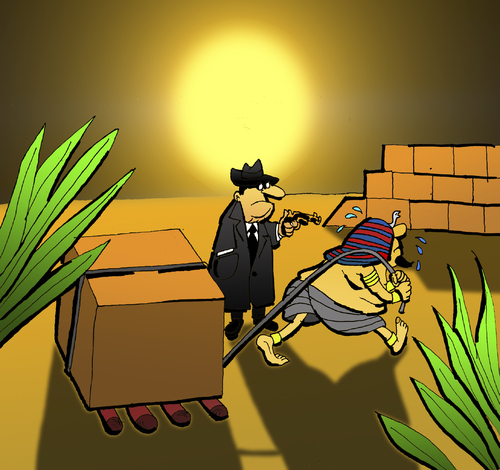 Cartoon: Pharaoh vs Mafia... (medium) by berk-olgun tagged mafia,vs,pharaoh