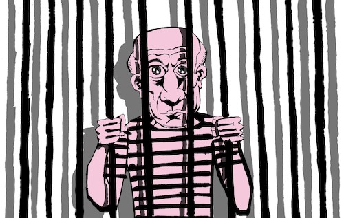 Cartoon: Picasso Prison... (medium) by berk-olgun tagged picasso,prison