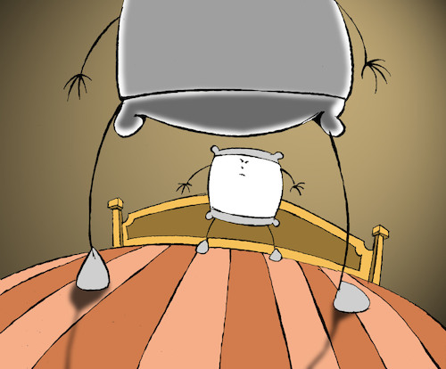 Cartoon: Pillow Fight... (medium) by berk-olgun tagged pillow,fight