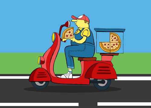Cartoon: Pizza Slice... (medium) by berk-olgun tagged pizza,slice
