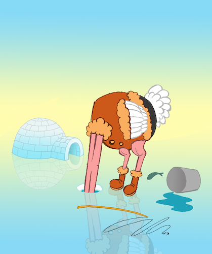 Cartoon: Polar Ostrich... (medium) by berk-olgun tagged polar,ostrich