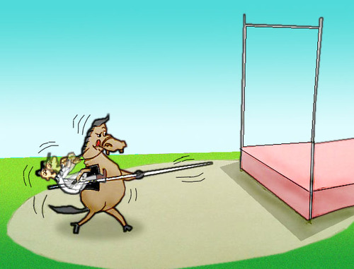 Cartoon: Pole vault.. (medium) by berk-olgun tagged pole,vault