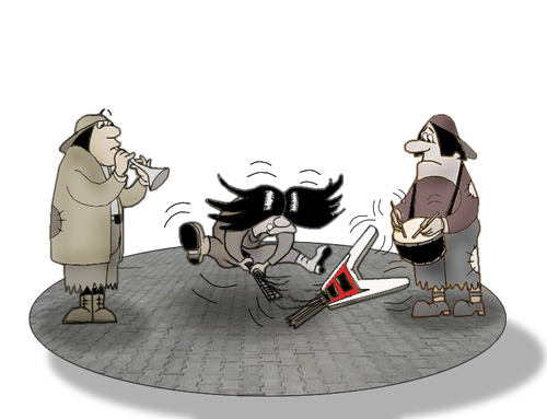 Cartoon: Poor Busker.. (medium) by berk-olgun tagged poor,busker