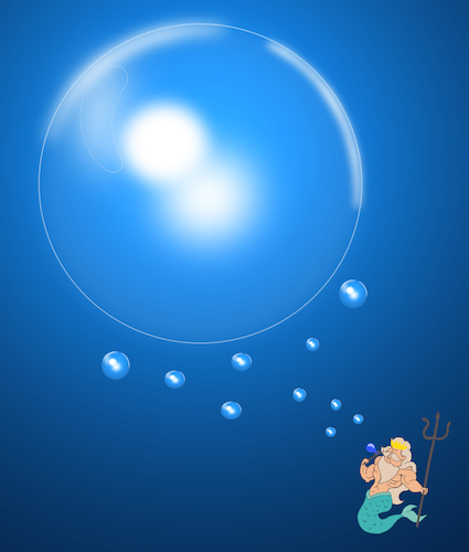 Cartoon: Poseidon Bubble.. (medium) by berk-olgun tagged poseidon,bubble