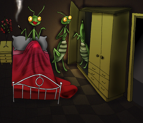 Cartoon: Praying Mantis... (medium) by berk-olgun tagged praying,mantis