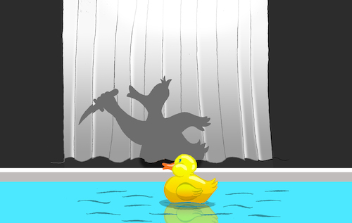 Cartoon: Psycho Duck... (medium) by berk-olgun tagged psycho,duck