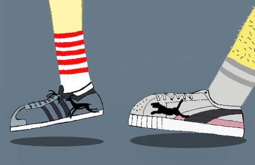 Cartoon: Puma vs Adidas Gazelle... (medium) by berk-olgun tagged puma