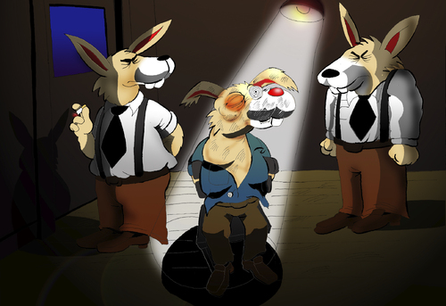 Cartoon: Rabbit at Interrogation... (medium) by berk-olgun tagged rabbit,at,interrogation