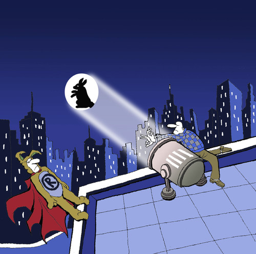 Cartoon: Rabbitman... (medium) by berk-olgun tagged rabbitman
