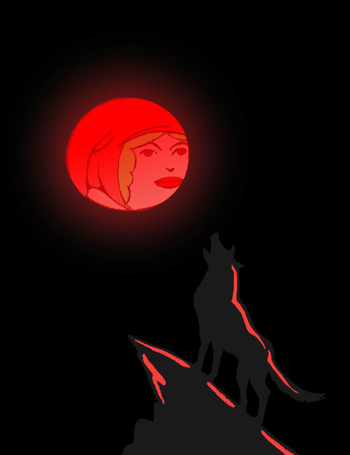 Cartoon: Red Moon... (medium) by berk-olgun tagged red,moon