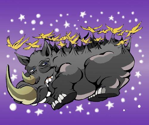 Cartoon: Rhinos Fairy Tale... (medium) by berk-olgun tagged tale,fairy,rhinos