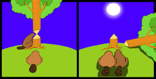 Cartoon: Romantic Beaver... (medium) by berk-olgun tagged romantic,beaver