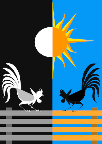 Cartoon: Rooster Fight... (medium) by berk-olgun tagged rooster,fight