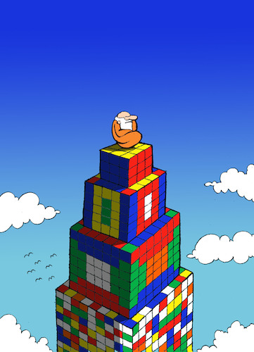 Cartoon Rubix Cube Drawing