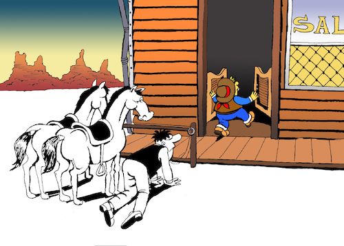 Cartoon: Saloon... (medium) by berk-olgun tagged saloon