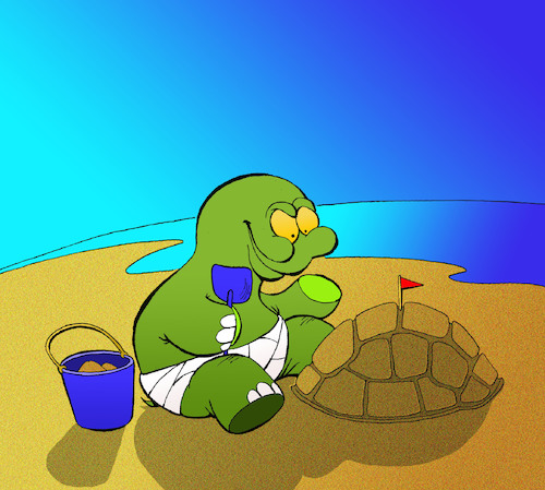 Cartoon: Sand Castle... (medium) by berk-olgun tagged sand,castle