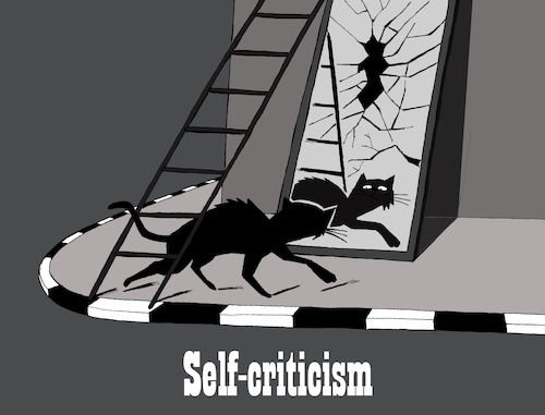 Cartoon: Self-criticism... (medium) by berk-olgun tagged self,criticism