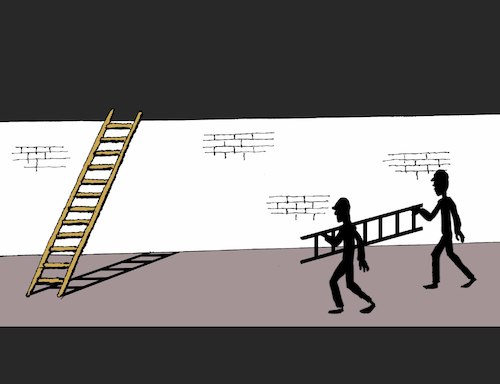 Cartoon: Shadow Ladder... (medium) by berk-olgun tagged shadow,ladder