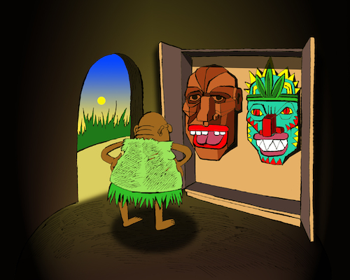 Cartoon: Shaman Wardrobe... (medium) by berk-olgun tagged shaman,wardrobe