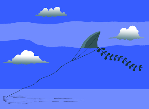 Cartoon: Shark Kite... (medium) by berk-olgun tagged shark,kite