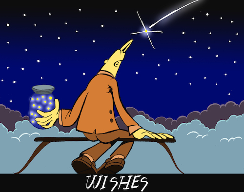 Cartoon: Shooting Star... (medium) by berk-olgun tagged shooting,star